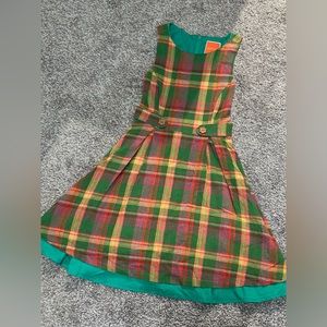 BEST OFFER! ModCloth Fit and Flare Plaid Spring Dress with Cute Flower Buttons